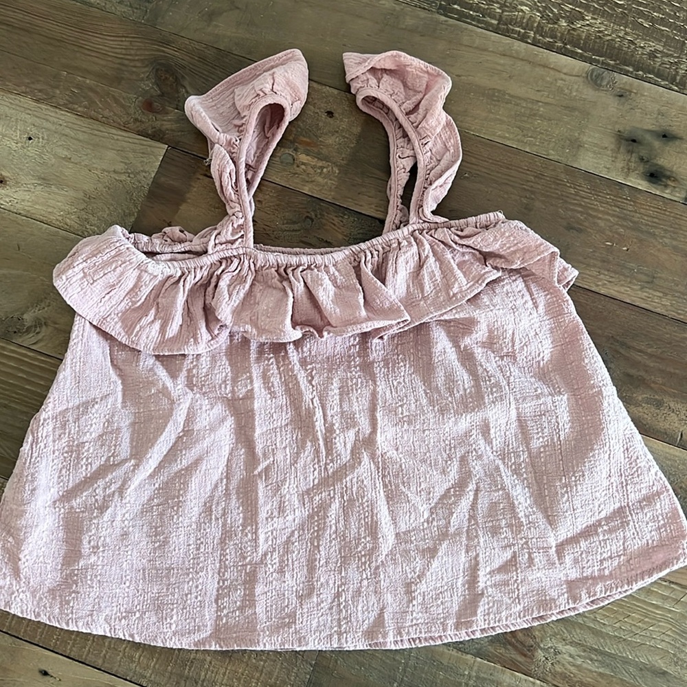 Dusty Rose Pink Ruffled Tank TOP Shirt Small SIENNA SKY